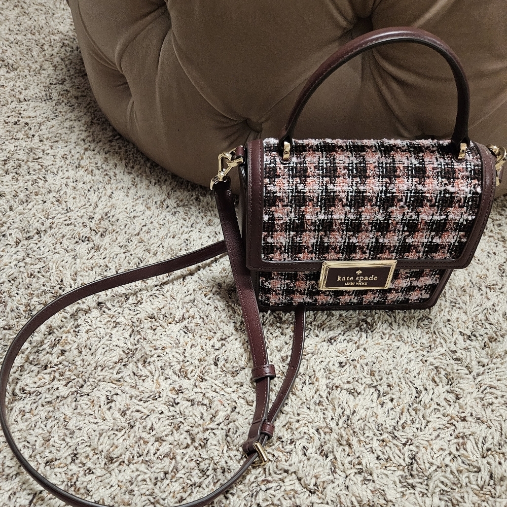 Kate ♠️ Spade  Reegan Top Handle Tweed Crossbody - Picture 2 of 16